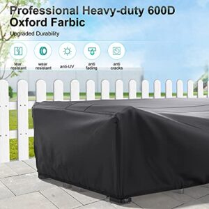 BROSYDA Patio Furniture Covers Waterproof, 90" L × 62" W ×28" H Rectangular Outdoor Furniture Set Covers , Durable Heavy Duty 600D Oxford Patio Furniture Set Covers for Outdoor Table Chair