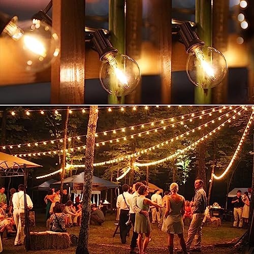 GLUROO 120FT LED String Lights, G40 Bulbs, Waterproof Dimmable Globe Hanging Cafe, Bistro Lights for Outside, 2Packs * 60ft