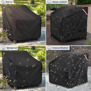 KylinLucky Patio Furniture Covers Waterproof for Chairs, Lawn Outdoor Chair Covers Fits up to 32 W x 37 D x36 H inches 2 Pack Black