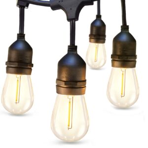 addlon LED Outdoor String Lights 24FT with Edison Vintage Shatterproof Bulbs and Commercial Grade Weatherproof Strand - ETL Listed Heavy-Duty Decorative Cafe, Patio, Market Light