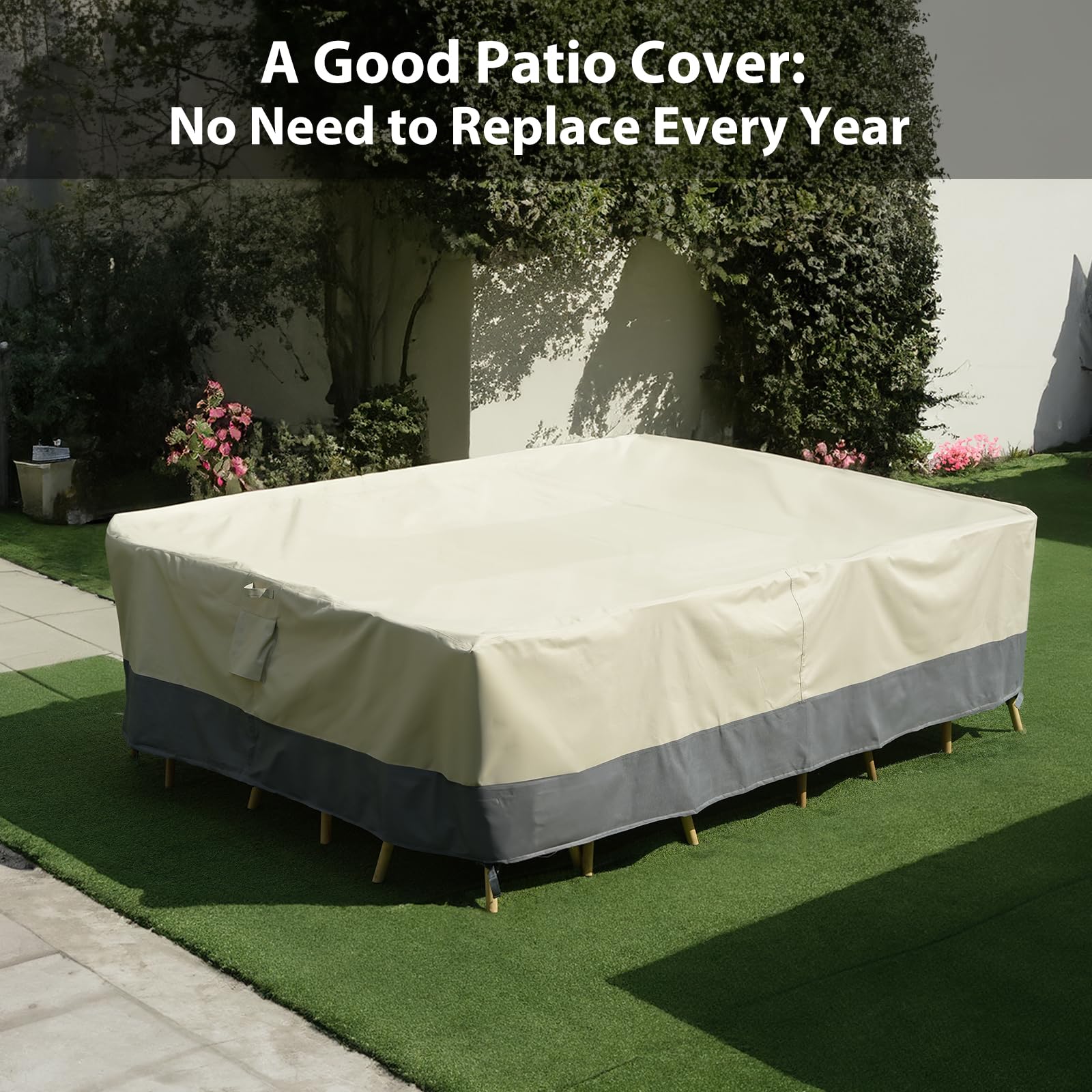 Patio Furniture Covers Waterproof Heavy Duty, 110"x84"x28" Large Outdoor Dining Table and Chair Covers, Anti-UV, General Purpose Outside Sectional Sofa Set Covers