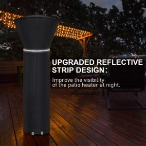 Upgraded Patio Heater Covers Waterproof, Outdoor Heater Cover with Reflective Ribbon, Zipper and Storage Bag, Waterproof, Dustproof, Wind-Resistant, UV-Resistant, Snow-Resistant, 89.5"Hx33.5"Dx19.5"B