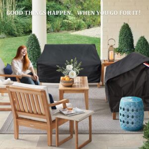 KylinLucky Outdoor Furniture Covers Waterproof,3-Seate Patio Sofa Covers Fits up to 85W x 37D x 35H inches Black