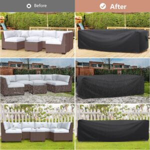 Patio Furniture Set Cover Waterproof, Mrrihand Outdoor Sectional Sofa Set Cover Heavy Duty 600D Table and Chair Set Cover 78" L× 62" W× 30" H