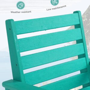 Homenjoy Tall Adirondack Chair Set of 2, HDPE Weather Resistant Patio Bar Stools, Heavy Duty Bar Height Adirondack Chairs with Footrest, 26 inch High Balcony Chair for Deck Pool, Blue Turquoise