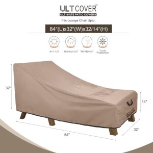 ULTCOVER Waterproof Patio Lounge Chair Cover Heavy Duty Outdoor Chaise Lounge Covers - 84L x 32W x 32H inch