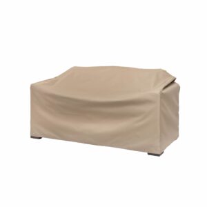 Modern Leisure Basics Patio Loveseat/Sofa Cover - Weather-Resistant Fabric - Outdoor Furniture Protection Perfect for Patio, Deck, and Porch - 55" L x 33" W x 38" H - Khaki