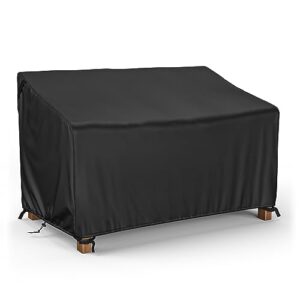 mr.cover 2-seater patio loveseat cover, patio furniture covers waterproof, fits up to 60w x 35d x 35h inches, with air vent and handles, black