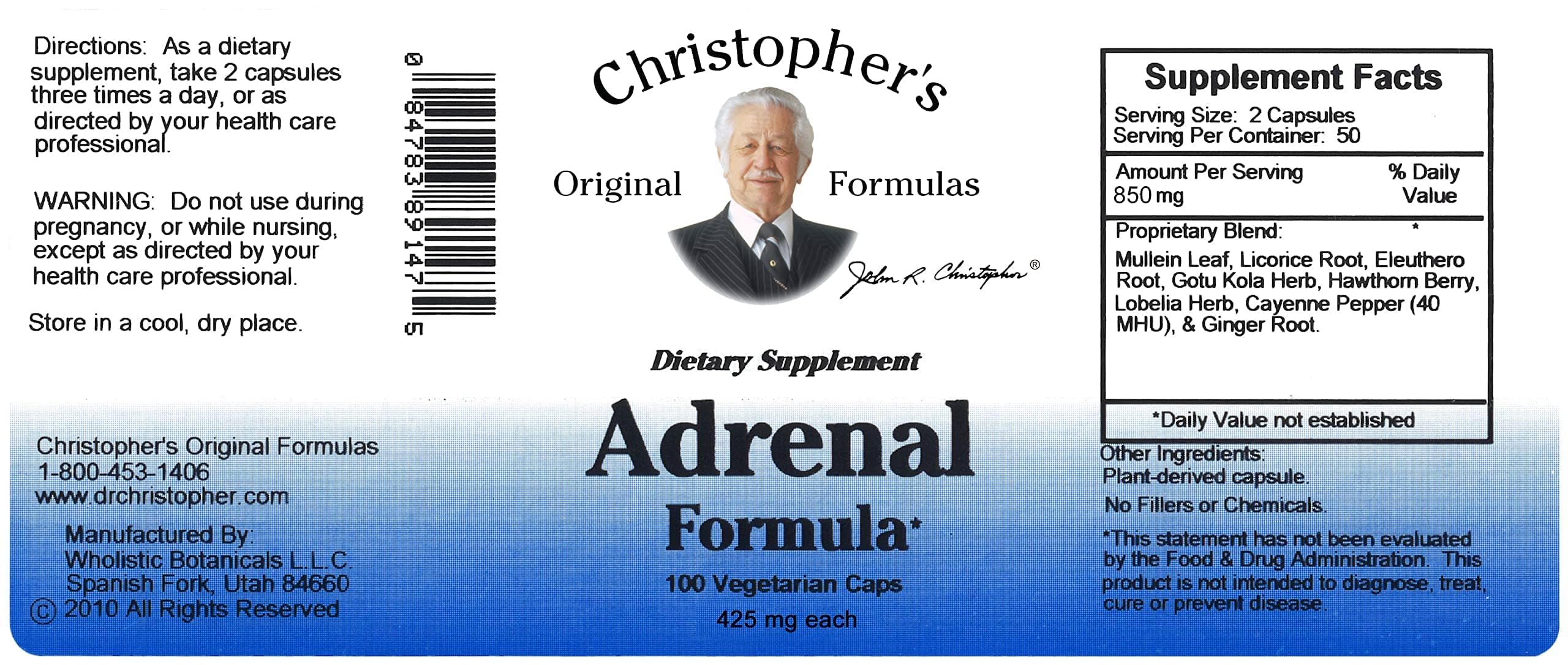 Dr. Christopher's Adrenal Formula for Stress Support - Adrenal Support Supplements - Natural Cortisol Manager