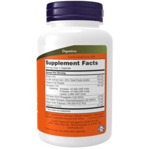 NOW Supplements, Super Enzymes, Formulated with Bromelain, Ox Bile, Pancreatin and Papain,180 Capsules