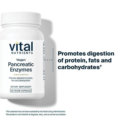 Vital Nutrients Vegan Pancreatic Enzymes | Digestive Enzymes for Women & Men | Enzymes for Digestion Support Gut Health | Relief from Gas & Bloating | Gluten, Dairy, Soy Free | 90 Capsules