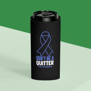 Beer Can Cooler Sleeve Novelty Don't Live A Quitter Like My Pancreas Fighters Fan Humorous Exocrine Gland Sickness Optimistic Person Slim Can