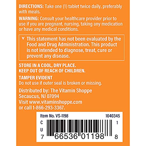 The Vitamin Shoppe Pancreatin 500MG, Natural Digestive Enzyme Supplement, Supports Digestion of Fats, Protein, Carbohydrates (100 Tablets)