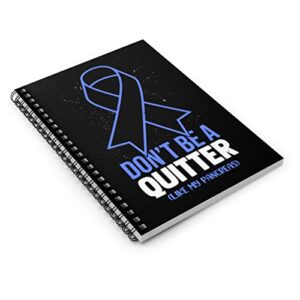 Spiral Notebook Novelty Don't Live A Quitter Like My Pancreas Fighters Fan Humorous Exocrine Gland Sickness Optimistic Person One Size