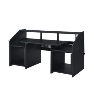 acme wooden music desk with side hook in black