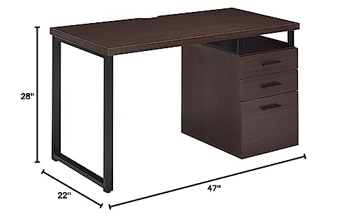 Acme Coy 3-Drawer Wooden Home Office Desk in Dark Oak