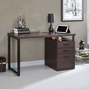 Acme Coy 3-Drawer Wooden Home Office Desk in Dark Oak