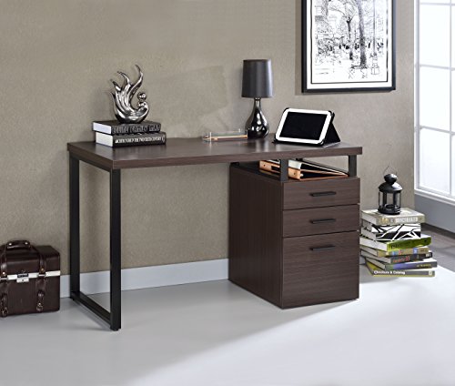 Acme Coy 3-Drawer Wooden Home Office Desk in Dark Oak