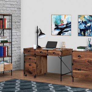 AGHDECO Computer Desk with 3 Drawers, 47" Writing Desk with Storage Home Office, Simple Industrial Style Wood Laptop Study Table Farmhouse Rustic Work Desk for Bedroom Makeup