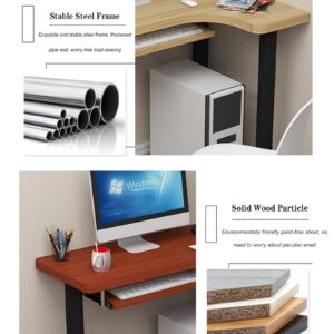 U&G L-Shaped Computer Desk with Keyboard Tray,Modern Simple Wooden Office Desk,Corner Desk Laptop Study Table Workstation for Home Office Living Room-D 80x60x75cm(31x24x30inch)