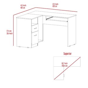 VanTook L-Shaped Computer Desk with Storage, Home Office Corner Desk with Keyboard Tray and CPU Stand, Compact Laptop Notebook Computer Workstation for Space-Saving Design, Black