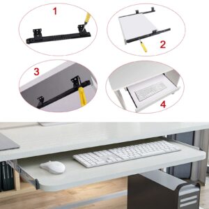 JYFZYTLL Under Desk Keyboard Tray Slide Platforms for Home Office, Wooden Decor Tray 54/60/70x27cm, Bracket De Desk Extender, Ergonomic, Height Adjustable, Keyboard Drawer for Under Table