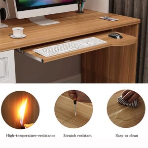 Wooden Keyboard Tray Under Desk Sliding, Ergonomic Underdesk Keyboard Tray Shelf Height Adjustable Keyboard Stand Drawer, Desk Extender for Keyboard and Mouse (Color : Black Walnut, Size : 60 * 26cm)