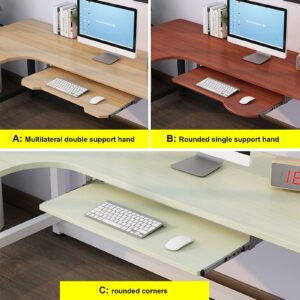 V3VOGUE Computer Desk Keyboard Tray Shelf - Under Desk Sliding, Wooden Desk Extender Tray 54/60/70 cm, with Slide, Pull Out Keyboard Platforms Keyboard Drawer Height Adjustable