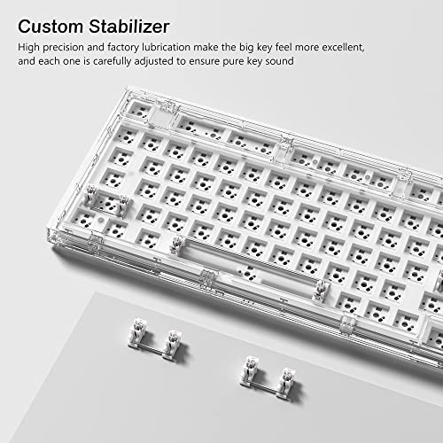 Womier 75% Custom Keyboard Kit- Gasket Mount Mechanical Gaming Keyboard, S-K75 82 Keys Wired Custom Keyboard RGB Clear Keyboard Kit, Hot Swappable Keyboard, Pre-lubed Switch for Mac/Win, Transparent