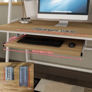 V3VOGUE 5 Colours Wooden Desk Extender Keyboard Tray - Under Desk Slide-Out, Office Keyboard Drawer with Height Adjustable, Keyboard Mouses Storge Shelf/Sliding Keyboard Support