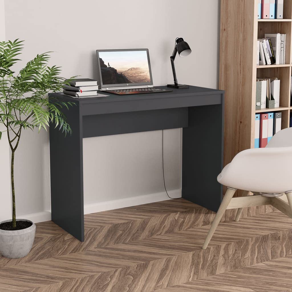 ZQQLVOO Office Desk,Industrial Gaming Table,Small Standing Desk,for Small Space,Home Office Table,Simple Style,Desk Gray 35.4"x15.7"x28.3" Chipboard