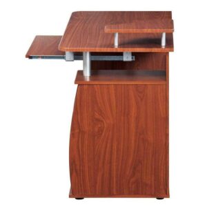 Thaweesuk Shop Mahogany Modern Computer Table Desk with 2 Storage Drawers Pullout Keyboard Tray Furniture Heavy-Duty Engineered Wood Panels MDF 48’’ x 22’’ x 30’’ (WxDxH) of Set