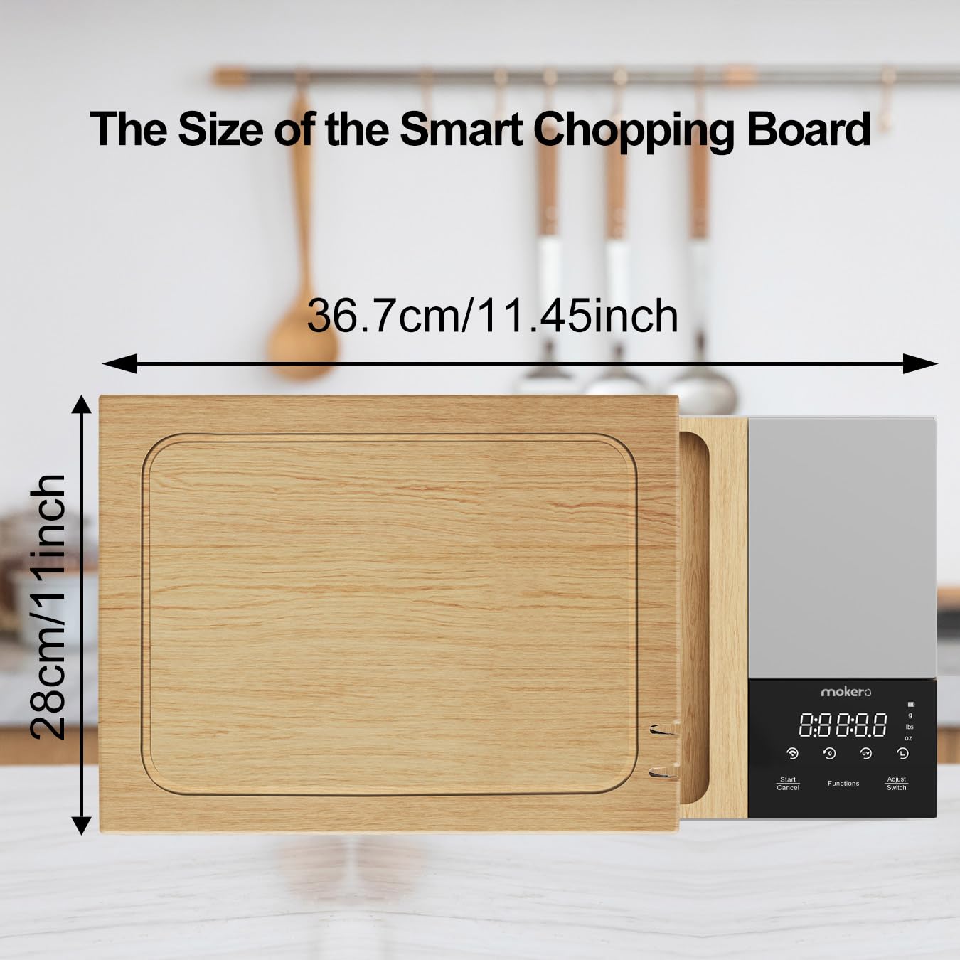 Smart Meal Prep Cutting Board 8 in 1 Functional Bamboo Cutting Board Set with Knife Sharpener Timing Scale Detachable Waterproof Cutting Board for Cooking Baking and Meal Prep