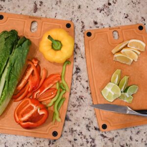 Barenthal Cutting Boards for Kitchen Dishwasher Safe Eco-Friendly Composite Cutting Board Set of 2,Reversible Chopping Board with Handles & Juice Grooves, Medium & Large Cutting Board