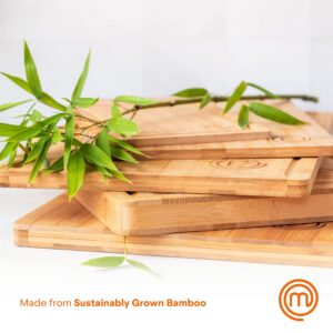 MasterChef Bamboo Cutting Board for Meat, Butcher Block Countertop, Large Chopping Board Wood 18" x 12", Natural, Organic & Food Safe Surface, Reversible Wooden Cutting Board with Juice Groove