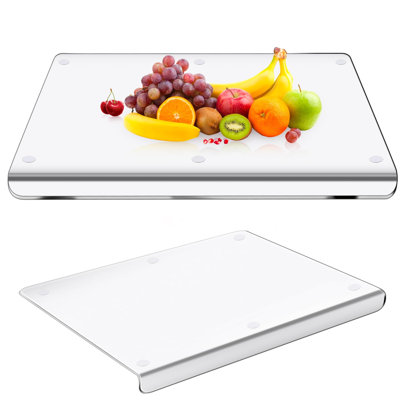 Acrylic Cutting Board for Kitchen Countertop, Upgraded Thickened Cutting Board with Edge for Protecting Home or Restaurant Countertops (17x13inx0.15in)