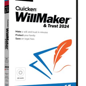 Quicken WillMaker & Trust 2024 - Estate Planning Software - Includes Will, Living Trust, Health Care Directive, Financial, Power of Attorney - Legally Binding - [CD, PC/Mac Download, Online]