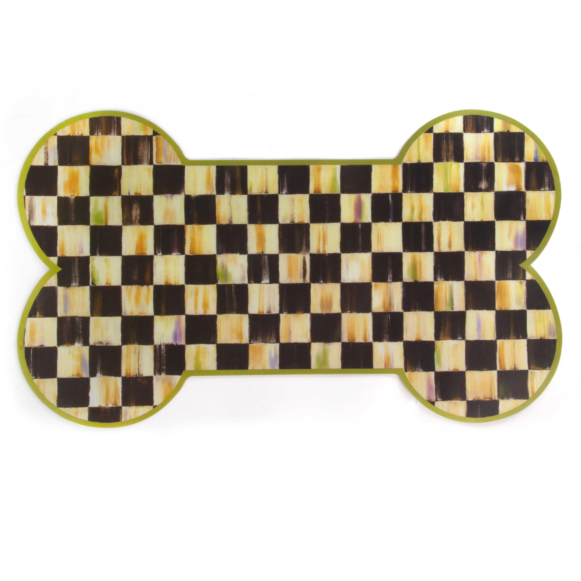 MacKenzie-Childs Courtly Check Pup Placemat, Cute Pet Food Mat for Dog Bowls and Cat Bowls