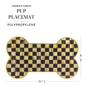 MacKenzie-Childs Courtly Check Pup Placemat, Cute Pet Food Mat for Dog Bowls and Cat Bowls