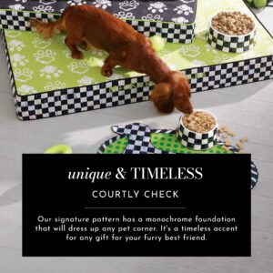 MacKenzie-Childs Courtly Check Pup Placemat, Cute Pet Food Mat for Dog Bowls and Cat Bowls