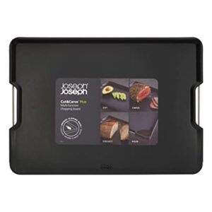 Joseph Joseph Cut&Carve Plus Multi-function Cutting Board, Extra Large, Black