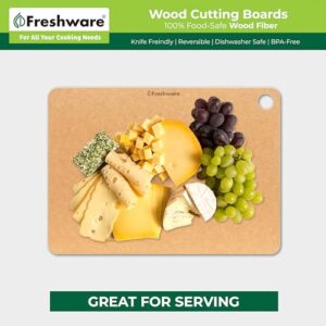 Cutting Board for Kitchen Dishwasher Safe, Wood Cutting Board, Premium Wood Fiber, Non-Porous, Reversible, Medium, 14.5 x 10.8-inch, Natural Slate