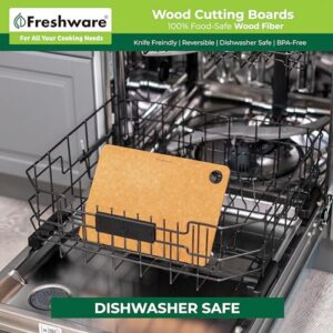 Cutting Board for Kitchen Dishwasher Safe, Wood Cutting Board, Premium Wood Fiber, Non-Porous, Reversible, Medium, 14.5 x 10.8-inch, Natural Slate