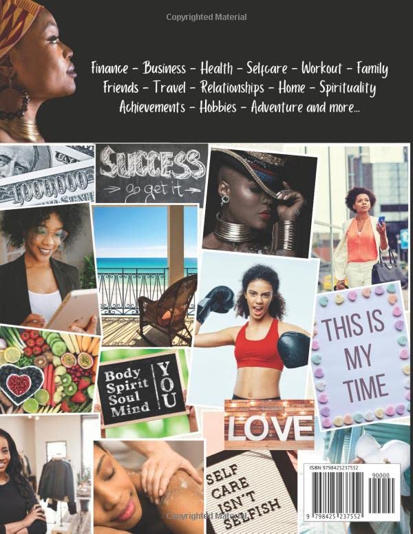 Vision Board Clip Art Magazine for Black Women: 200 Pictures, Quotes and Affirmations to Create Powerful and Meaningful Vision Boards | Cut & Paste Picture Book to Manifest and Attract your Dream Life