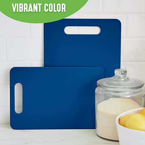 GreenLife 2 Piece Cutting Board Kitchen Set, 8" x 12" and 10" x 14" set, Dishwasher Safe, Extra Durable, Blue