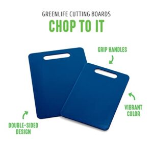 GreenLife 2 Piece Cutting Board Kitchen Set, 8" x 12" and 10" x 14" set, Dishwasher Safe, Extra Durable, Blue