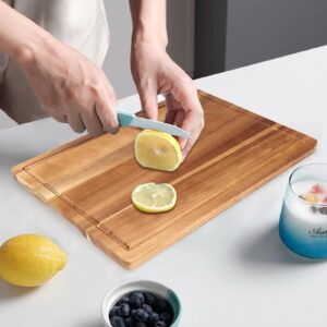 Handmade Acacia Wood Cutting Board Kitchen Fruit Rectangle Wooden Charcuterie Board Meats Cheese Boards Platter Butcher Block Serving Board Chopping Block Small Carving Cutting Boards