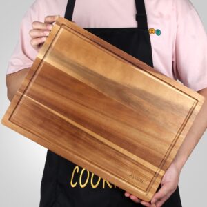 Handmade Acacia Wood Cutting Board Kitchen Fruit Rectangle Wooden Charcuterie Board Meats Cheese Boards Platter Butcher Block Serving Board Chopping Block Small Carving Cutting Boards