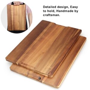 Handmade Acacia Wood Cutting Board Kitchen Fruit Rectangle Wooden Charcuterie Board Meats Cheese Boards Platter Butcher Block Serving Board Chopping Block Small Carving Cutting Boards