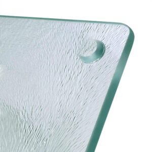 Murrey Home Glass Cutting Board Set for Kitchen Counter, Tempered Glass Chopping Boards Dishwasher Safe, Clear Countertop Tray, 4PC